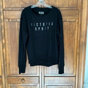 Victoria Sport | Victoria’s Secret | Crew Neck Sweatshirt | Black Silver | Sz. M